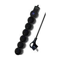 Удлинитель Космос 6р.С/З 10A 3.0м с выкл. ПВС 3х0.75мм² IP20 черный (1/30)