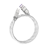 Кабель HOCO U113 USB (m)-Type-C (m) 1м 6A 100W силикон серебряный (1/22/220)