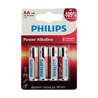 Батарейка Philips Power LR6 AA BL4 Alkaline 1.5V (4/48/144/18432)