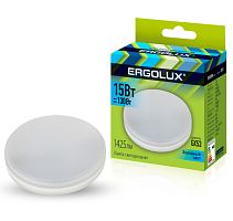 Лампа светодиодная Ergolux GX53 15W 4000К 180-240V таблетка матовая (1/10/100)