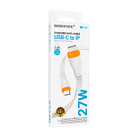 Кабель Borofone BX118 USB (m)-Lightning (m) 1м 2.4A TPE белый (1/360)