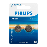 Батарейка Philips CR2016 BL2 Lithium 3V (2/40/400)