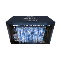 Гирлянда Старт НГ 360LED 3х3м занавес 8 режимов холодный белый (1/10/50) 
