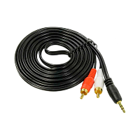 Аудио кабель удлинитель 3.5мм на 2RCA штекера Exegate EX225929RUS 3м черный(1/30)