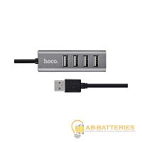 USB-Хаб HOCO HB1 4USB USB (m) серый (1/12/120)
