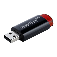 Флеш-накопитель Smartbuy Click 64GB USB2.0 пластик черный красный 