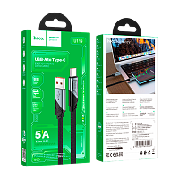 Кабель HOCO U119 USB (m)-Type-C (m) 1.2м 5.0A нейлон черный (1/22/220)