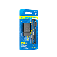 Сетевое З/У Borofone BA72A 1USB 18W QC3.0 с кабелем Type-C черный (1/60/240)
