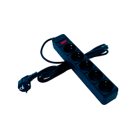 Сетевой фильтр Старт SP 5р.С/З 10A 3.0м ПВС 3x0.75мм² с выкл. черный (1/20)