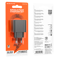 Сетевое З/У Borofone BAS11A 1USB 2.1A черный (1/76/304) 