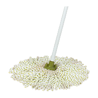Швабра для пола Рыжий кот 120см с насадкой из микрофибры MopM9 зеленый (1/24)