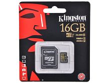 Карта памяти microSD Kingston 32GB Class10 UHS-I (U1) 90 МБ/сек с адаптером