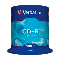 Диск CD-R Verbatim DL 700MB 52x 100шт. cake box (100/400)