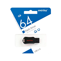 Флеш-накопитель Smartbuy Unit 64GB USB2.0 пластик черный красный 