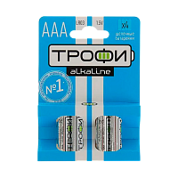 Батарейка Трофи LR03 AAA BL4 Alkaline 1.5V (4/40/960/30720)