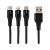 Кабель GoPower GP21-3-1.2M USB (m)-Type-C/Lightning/microUSB (m) 1.2м черный (1/200/800)