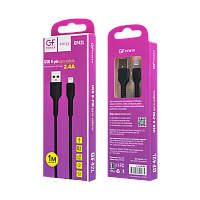 Кабель GFPower 42L USB (m)-Lightning (m) 1м 2.4A TPE черный (1/200/800)