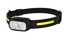 Фонарь налобный Облик 2070 3W 2ХРЕ+2COB+LED от аккумулятора черный в блистере