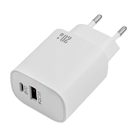 Сетевое З/У Ergolux ELX-PA05QC-C01 1USB+1Type-C 3.0A 20W QC3.0 белый (1/10/240) 
