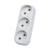 Разветвитель Makel 3р.С/З 10A белый 10032 (1/20)