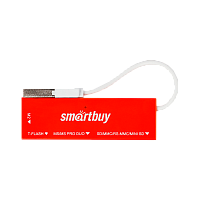 Картридер Smartbuy 717 USB2.0 SD/microSD/MS/M2 красный 