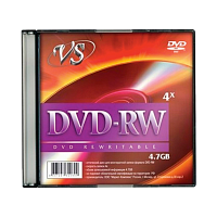 Диск DVD-RW VS 4.7GB 4x 1шт. SlimCase (1/200)