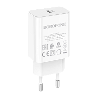 Сетевое З/У Borofone BA65A Type-C 3.0A белый (1/64/256) 