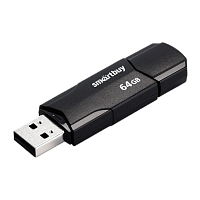 Флеш-накопитель Smartbuy Clue 64GB USB2.0 пластик черный