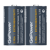 Батарейка GoPower R14 C Shrink 2 Heavy Duty 1.5V (2/24/288)