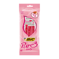Бритва BIC "Pure 3 Lady" 3 лезвия пластиковая ручка 4шт. (1/10)
