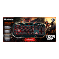 Клавиатура проводная Defender GK-100DL Doom Keeper игровая USB 1.5м черный (1/20)