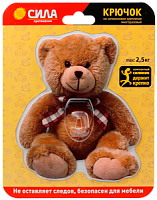 Крючки Сила TEDDY на силиконовом креплении 12х14.5мм 2.5кг ассорти (1/24/288) 