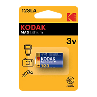 Батарейка Kodak Ультра/ULTRA CR123A BL1 Lithium годен до 2023 г. (1/6/12/7200) 