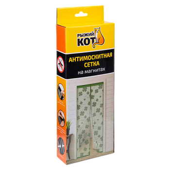 Антимоскитная сетка Рыжий кот "Капутомоскито" "Клевер" на магнитах белый (1/10)