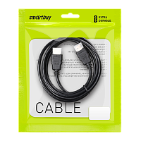 Кабель Smartbuy K-331 HDMI (m)-HDMI (m) 3.0м силикон ver.1.4 черный (1/90)