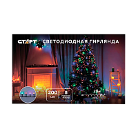Гирлянда Старт НГ 200LED 20м нить 8 режимов белый 