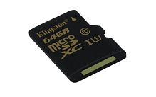 Карта памяти microSD Kingston 64GB Class10 UHS-I (U1) 90 МБ/сек без адаптера