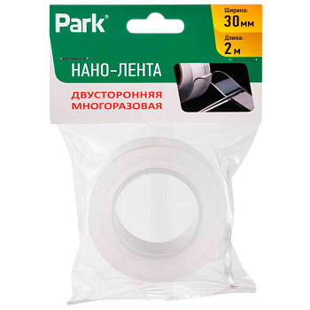 Нано-лента Park акрил 2м*30мм двусторонняя прозрачный (1/12/204)