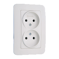 Розетка Makel Lillium Natural 2гн. 16A белый 55017 (1/12)