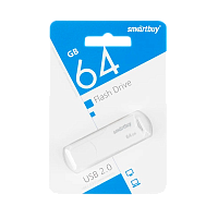 Флеш-накопитель Smartbuy Clue 64GB USB2.0 пластик белый