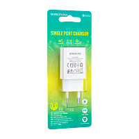 Сетевое З/У Borofone BA68A 1USB 2.1A белый (1/79/316)