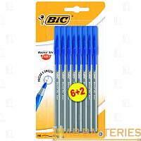 Ручка шариковая BIC Round Stic Экзакт 0.28мм 6+2шт. синий (8/160) 