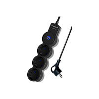 Удлинитель Космос 3р.С/З 10A 3.0м с выкл. ПВС 3х0.75мм² IP20 черный (1/35)