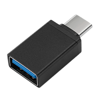 Переходник GoPower Type-C (m)-USB (f) 3.2 черный Premium Zip-Lock c подвесом (1/500)