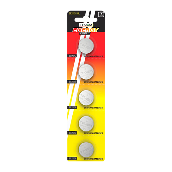 Батарейка Трофи CR2025 BL5 Lithium 3V (5/100/1000)