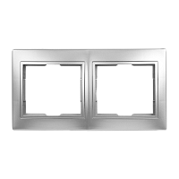 Рамка Smartbuy 2-местная горизонтальная серебро "Венера"