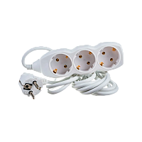Удлинитель Космос 3р.С/З 16A 5.0м ПВС 3x1мм² IP20 белый (1/20)
