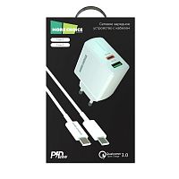 Сетевое З/У MORE CHOICE NC61a 1USB+1Type-C 3.0A 20W PD,QC с кабелем Type-C белый (1/50/100)