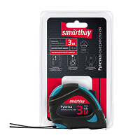 Рулетка измерительная Smartbuy Tools 3м*19мм пластик 2 фиксатора прорезиненная голубой (1/96)