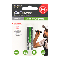 Аккумулятор Li-ion GoPower 14500 AA BL1 3.7V 900mAh с защитой выс.конт. (1/6/120)